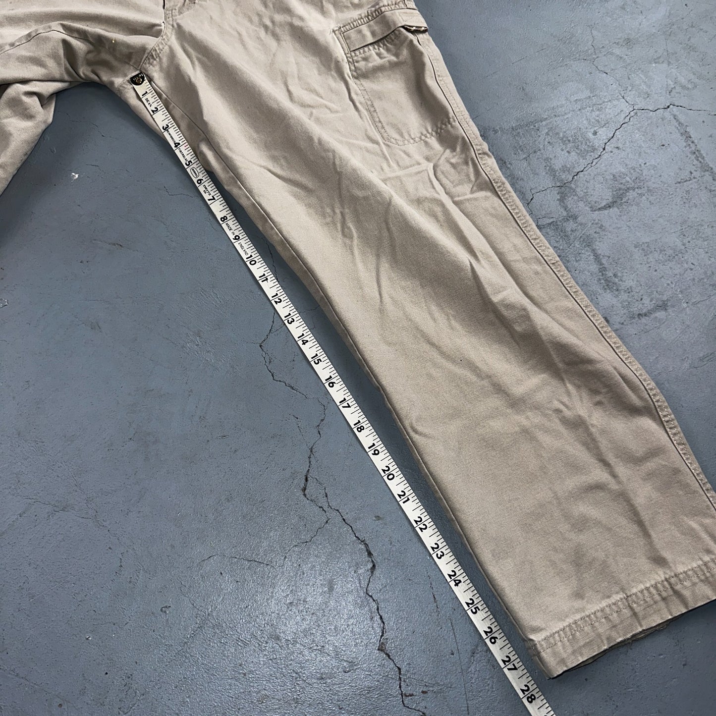 Vintage LL Bean Mens 36x30 Light Stonewashed Cargo Pants Trousers Beige 90s