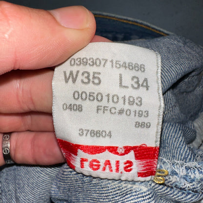Levis 501 Vintage Y2K XX Straight Leg Jeans Blue Light Wash 35x34 Act 34x34