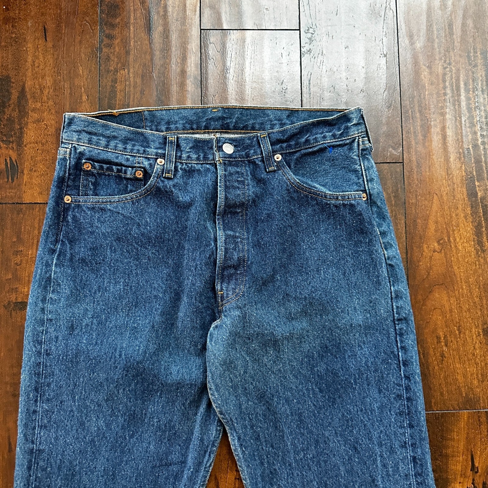 Levis 501 Vintage 90s USA XX Straight Leg Jeans Blue Med Wash 34x32 Act 31x30
