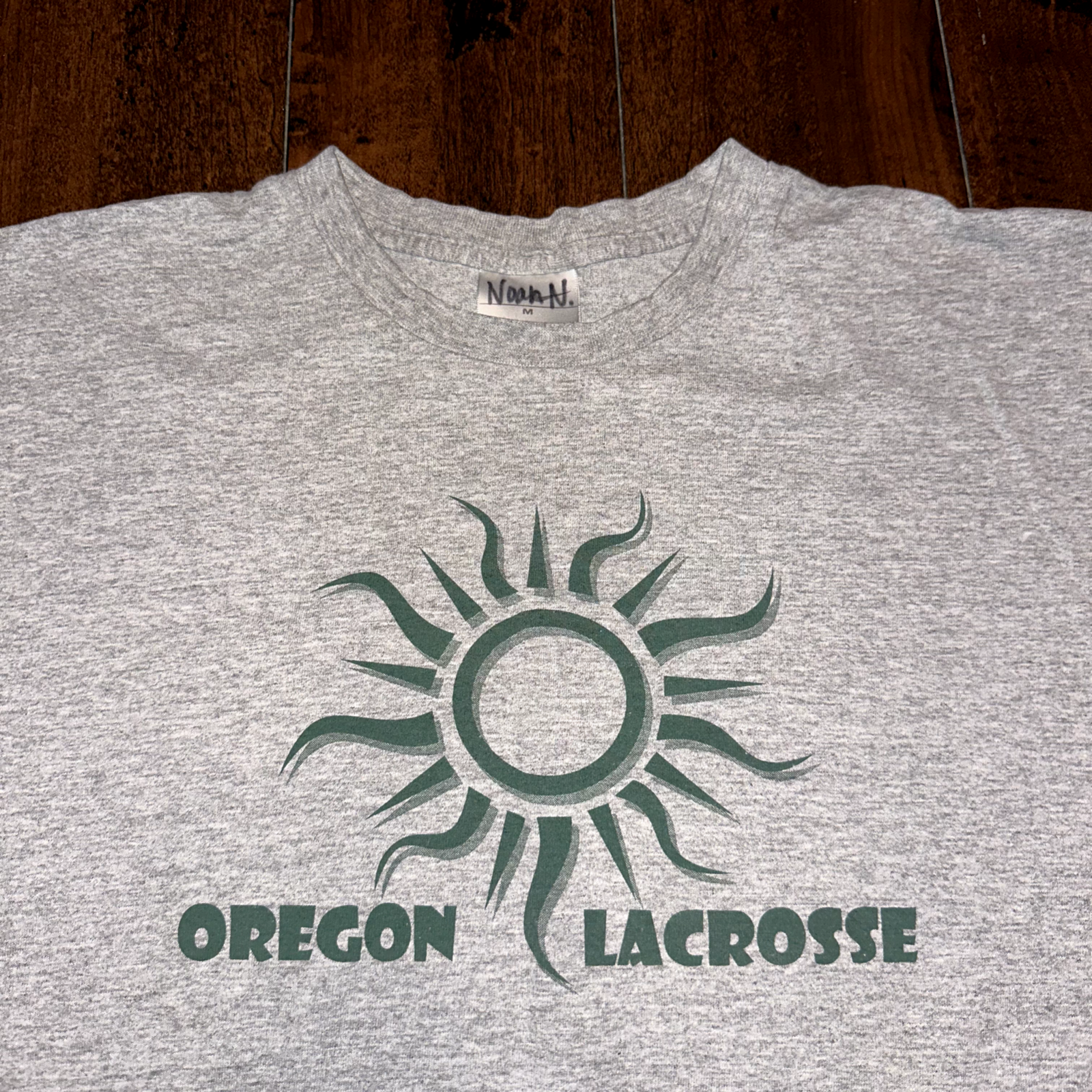Nike Oregon Lacrosse Y2K Vintage T Shirt Gray Basic Sun Cool Summer Tee Gym