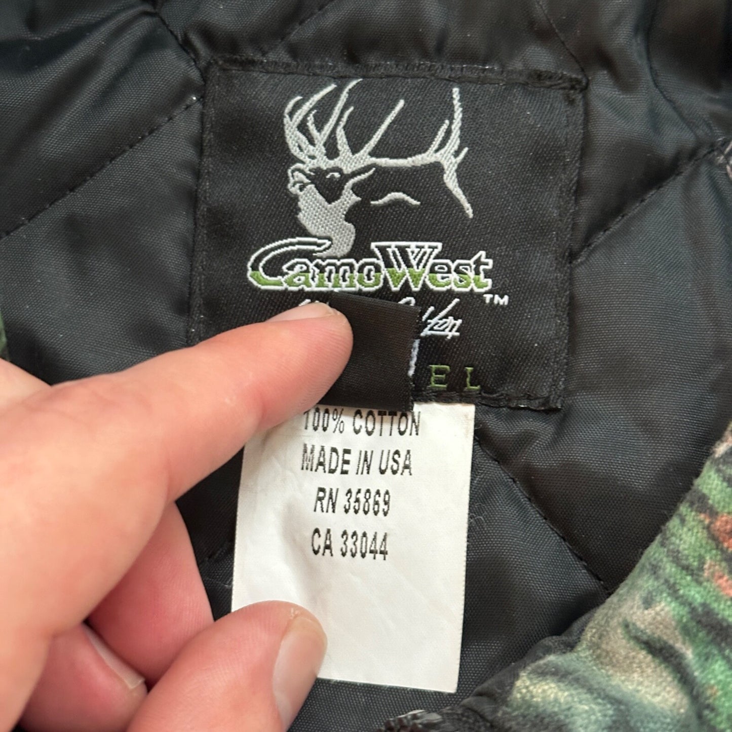 VTG West Camo Leaf Advanced Fleece Jacket Rain Coat Mens M 2004 PineTree Tree