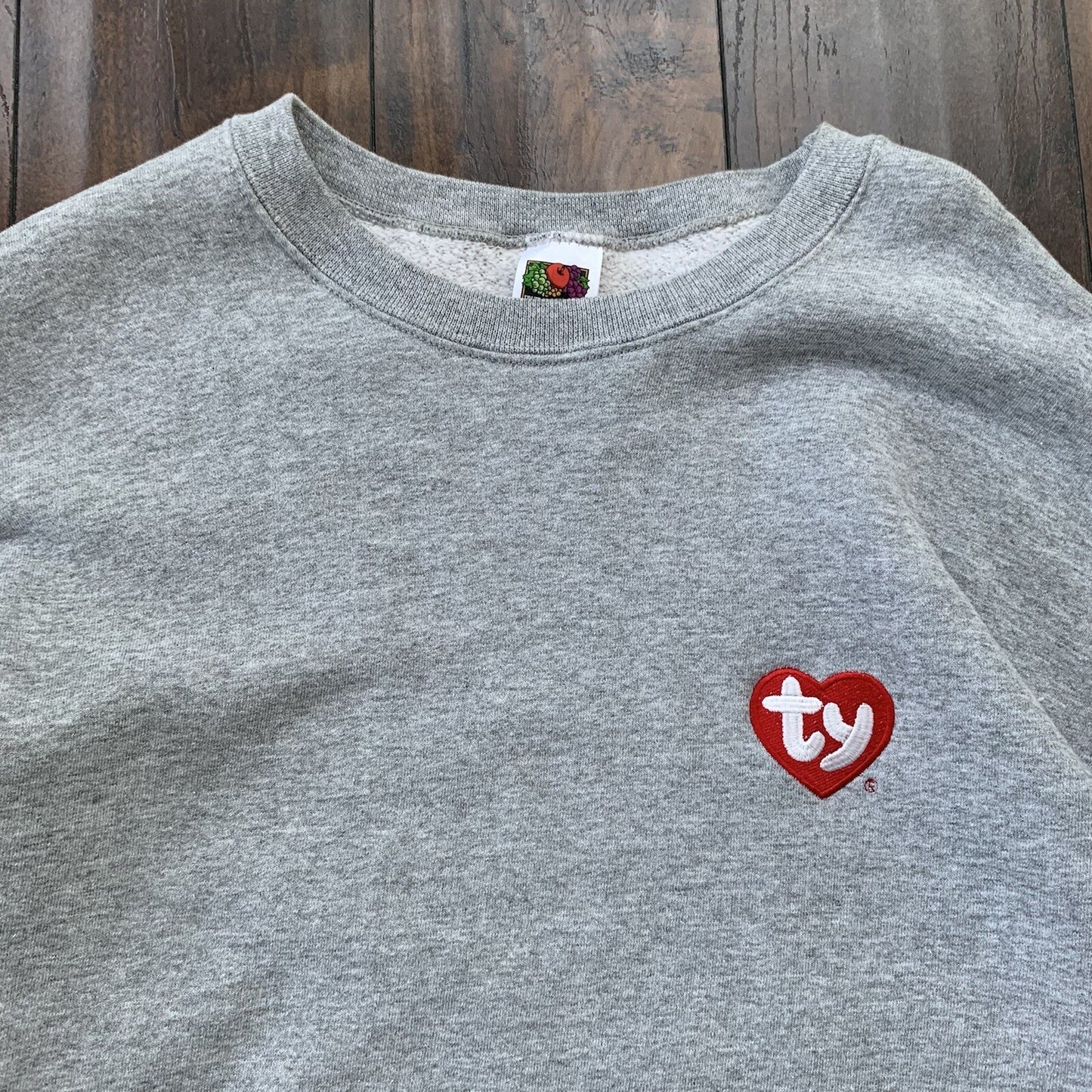 TY Beanie Baby Vintage Grey Shirt 90s Employee Sample Rare 1st Gen Heart Rap