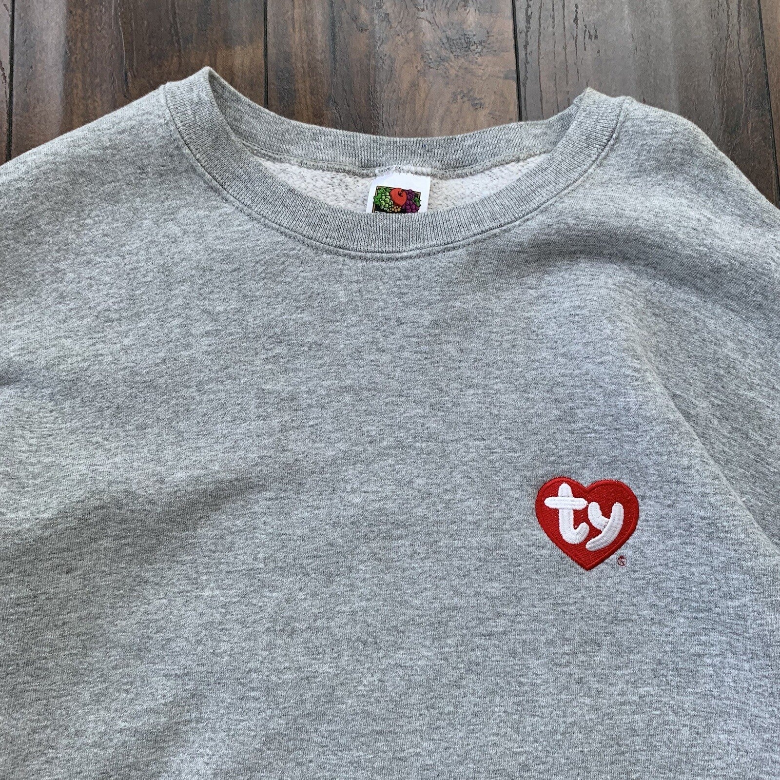 TY Beanie Baby Vintage Grey Shirt 90s Employee Sample Rare 1st Gen Heart Rap