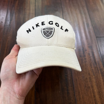 Nike Golf Y2K VTG Hat Cap Snapback White Yellowish Fitted L/XL