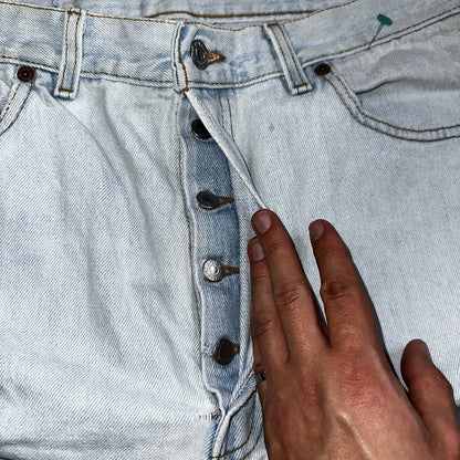 Levis 501 Vintage 90s USA XX Straight Leg Jeans 36x32 Light Wash Act 33x30
