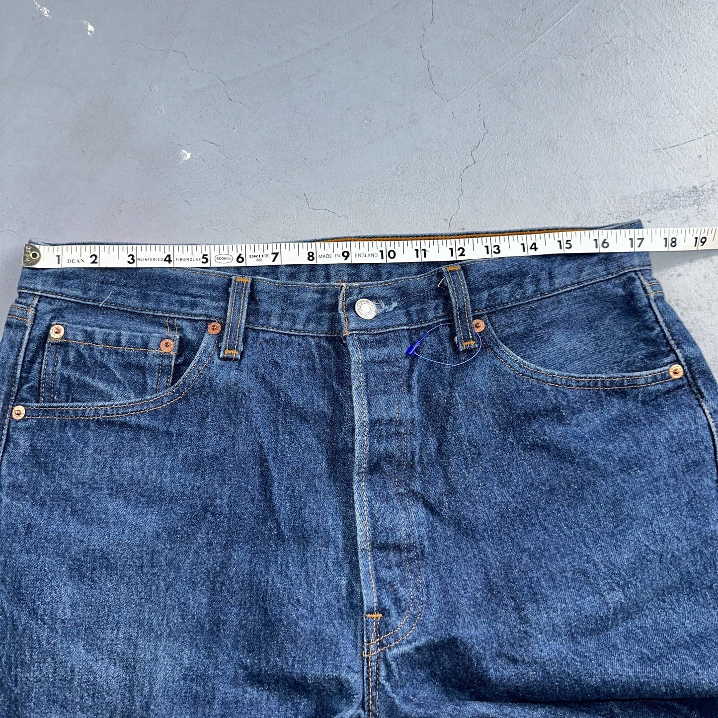 Levis 501 Vintage 90s USA XX Straight Leg Jeans Blue Dark Wash 36x36 Act 34x32