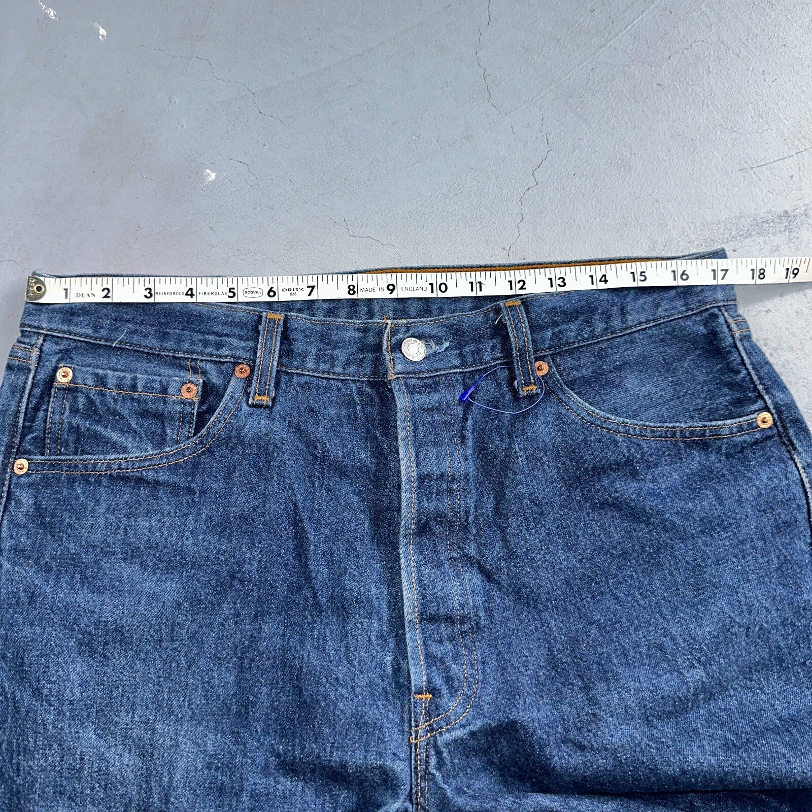 Levis 501 Vintage 90s USA XX Straight Leg Jeans Blue Dark Wash 36x36 Act 34x32