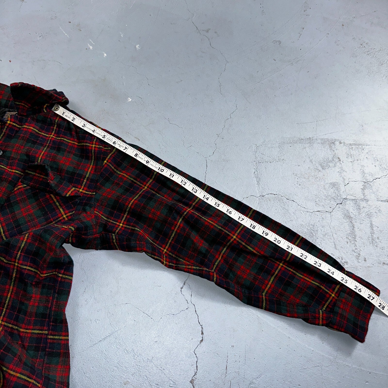 Pendleton 100% Virgin Wool Button Up Plaid Flannel Shirt Board VTG Thrashed 70s