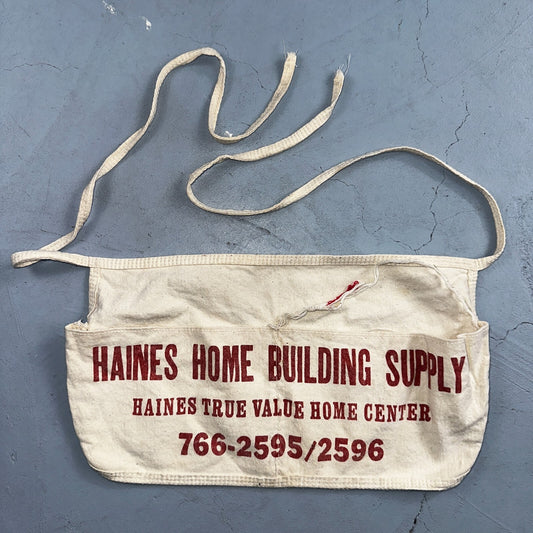 Hanes Vintage 1950's Canvas Nail Waist Apron Phone Number Home & Lumber Supply
