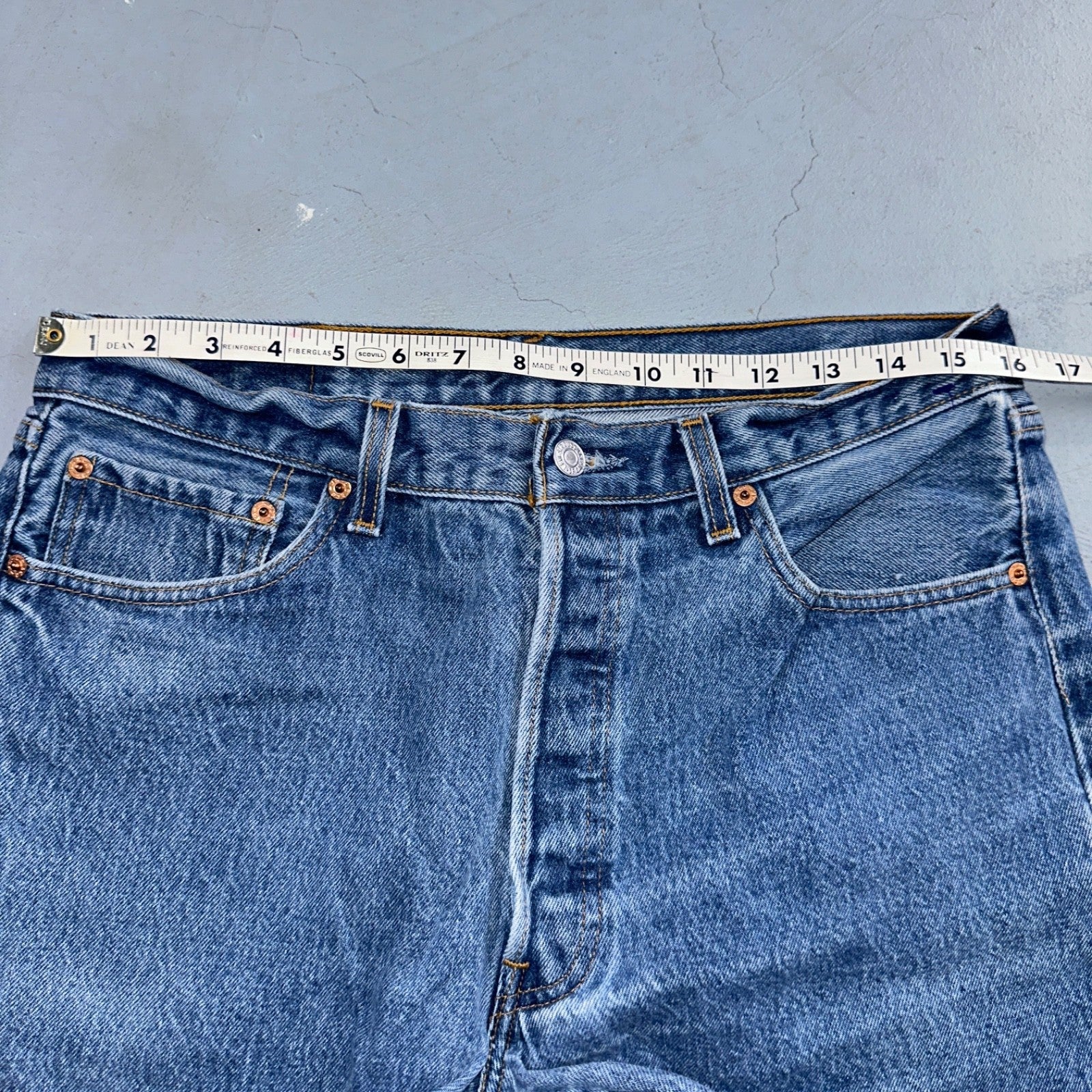 Levis 501 Vintage 90s USA XX Straight Leg Jeans Blue Med Wash 35x34 Act 32x30