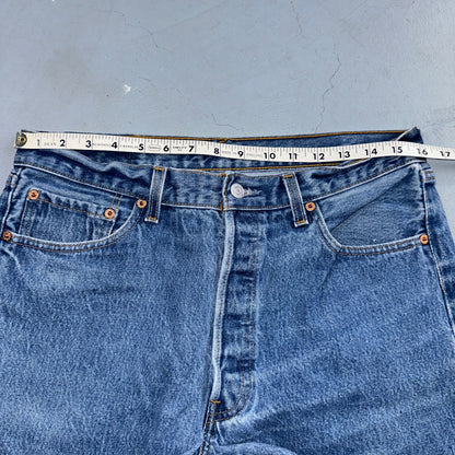 Levis 501 Vintage 90s USA XX Straight Leg Jeans Blue Med Wash 35x34 Act 32x30