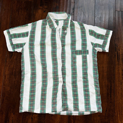 Vintage 50s 60s Tommies Sanforized Sleepwear Pajamas Pair Pants Top Cotton Green