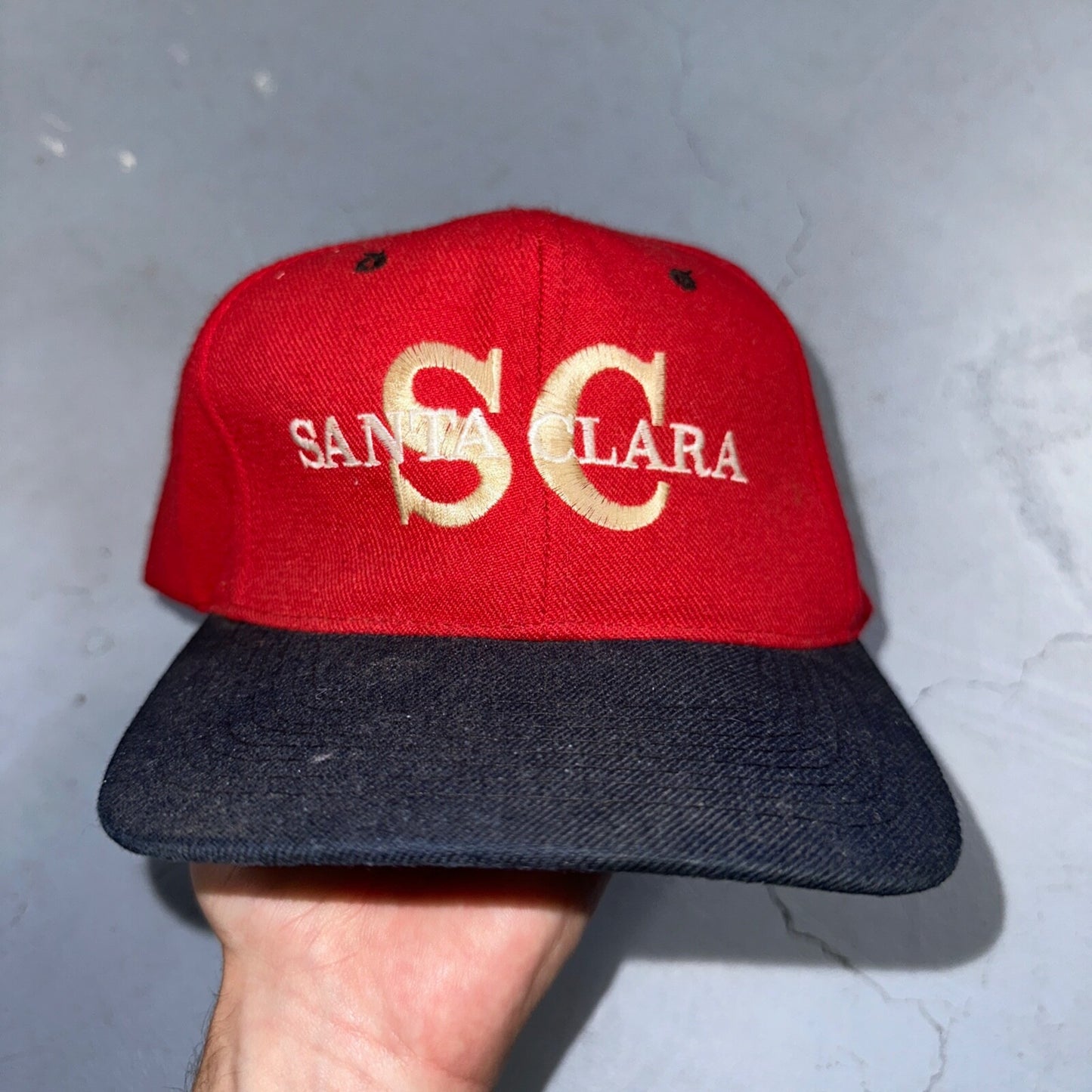 Santa Clara Red SCU VTG Hat Cap Snapback San Francisco Wool 90s Cool Basic
