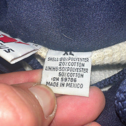 Vintage Thermal Waffle Lined Hoodie Sweatshirt Mens XL Navy Blue Nucleus Punk