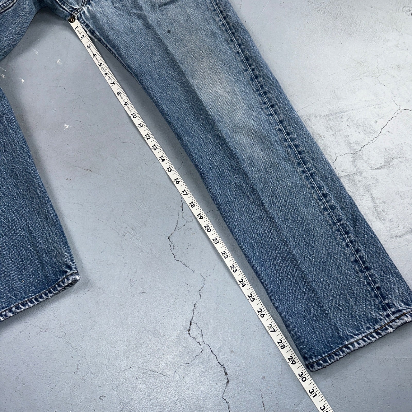 Levis 501 Vintage 90s USA XX Straight Leg Jeans Blue Light Wash 35x34 Act 33x30