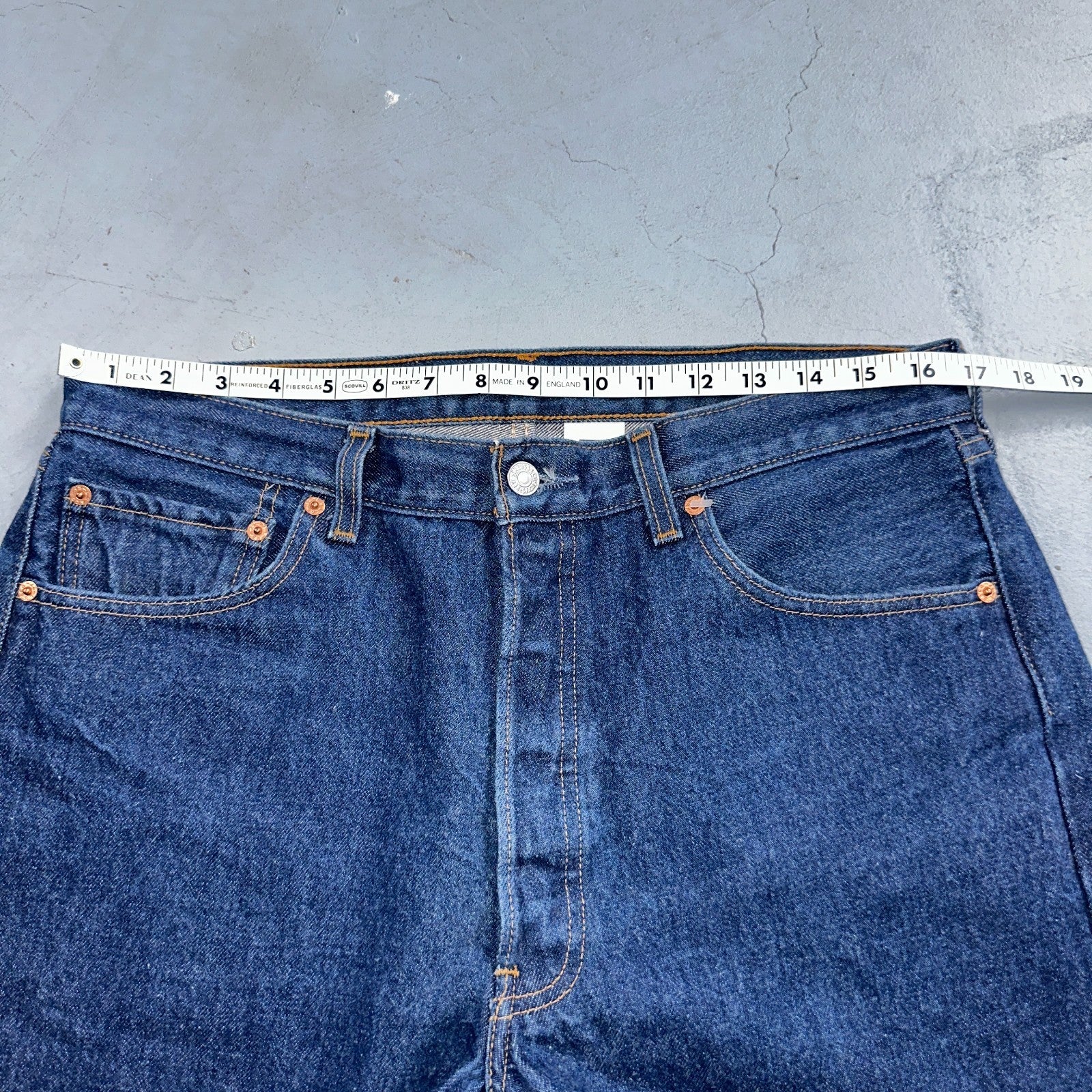 Levis 501 Vintage Y2K 90s XX Straight Leg Jeans Blue Dark Wash 35x30 Act 33x26