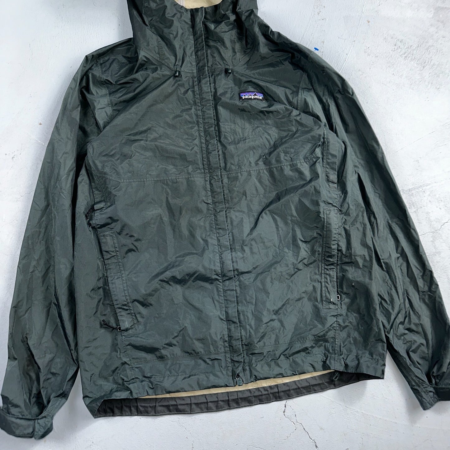 Patagonia Torrentshell Jacket Mens S Green H2No Hooded Hiking Outdoor Shell
