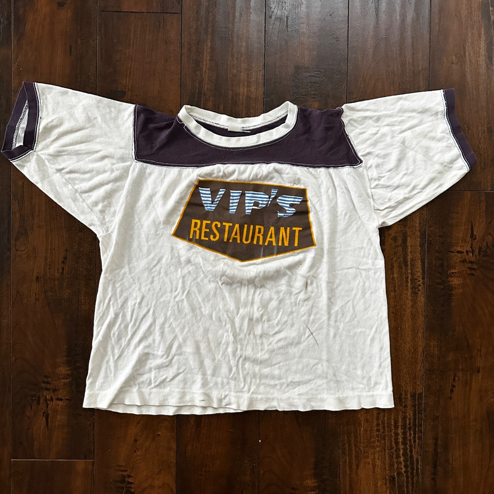 VIPs Restaurant 1970s Vintage T Shirt 70s #1 Rockabilly Cool Single Stitch Crop