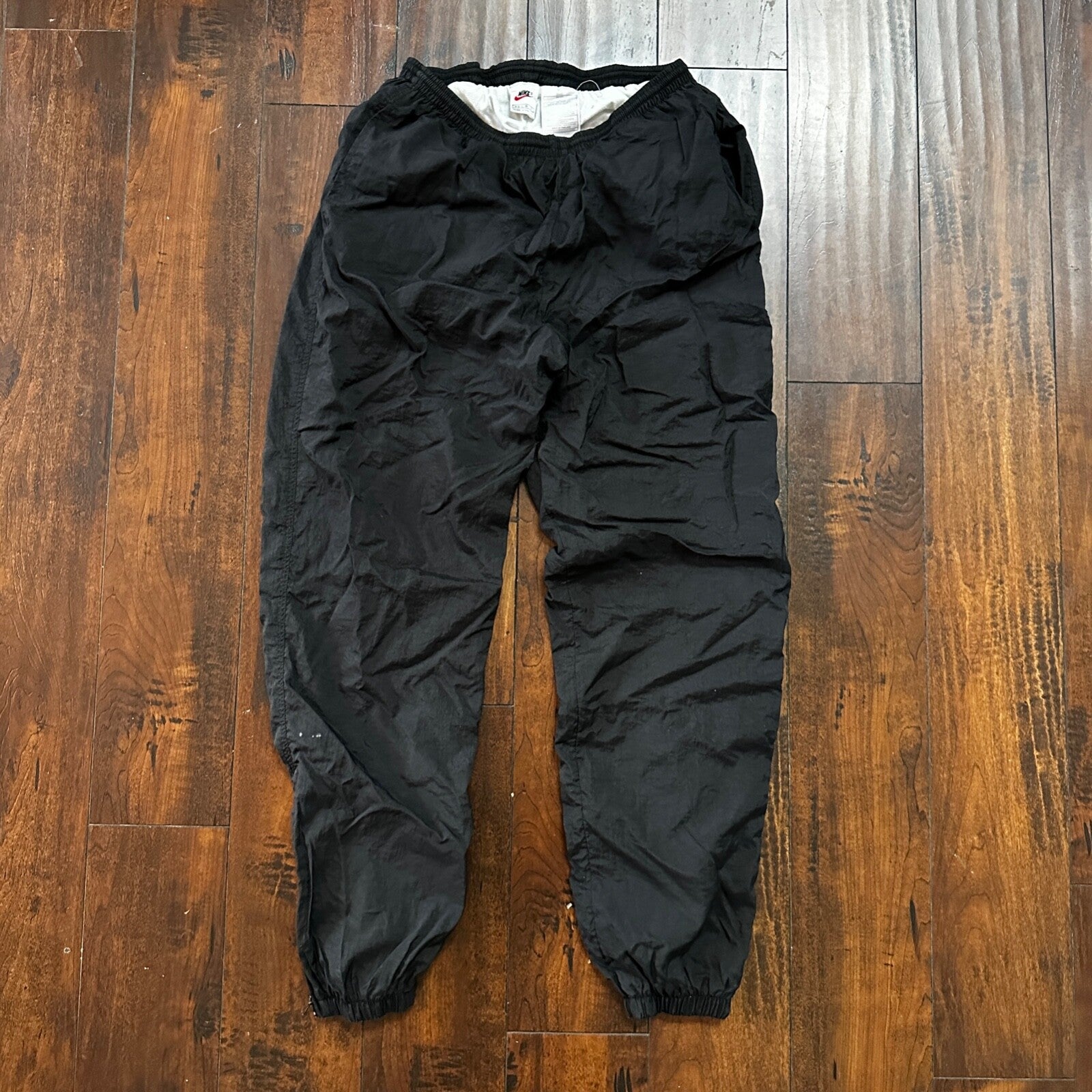Nike Vintage 90s White Tag Windpants Track Pants Ankle Zip Unlined Black M 1990s