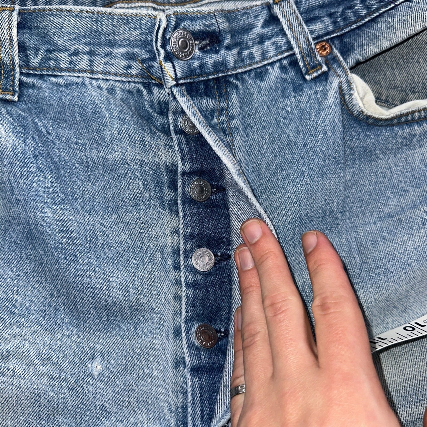 Levis 501 Vintage 90s USA XX Straight Leg Jeans Blue Light Wash 40x36 Act 36x31