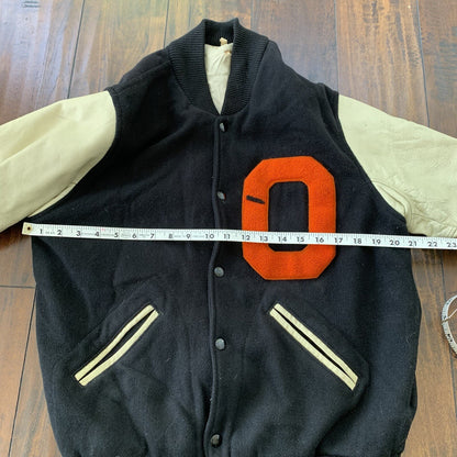 VTG 50s Wool Letterman OREGON Varsity Jacket Lasley Knitting 60s Rockabilly 1950