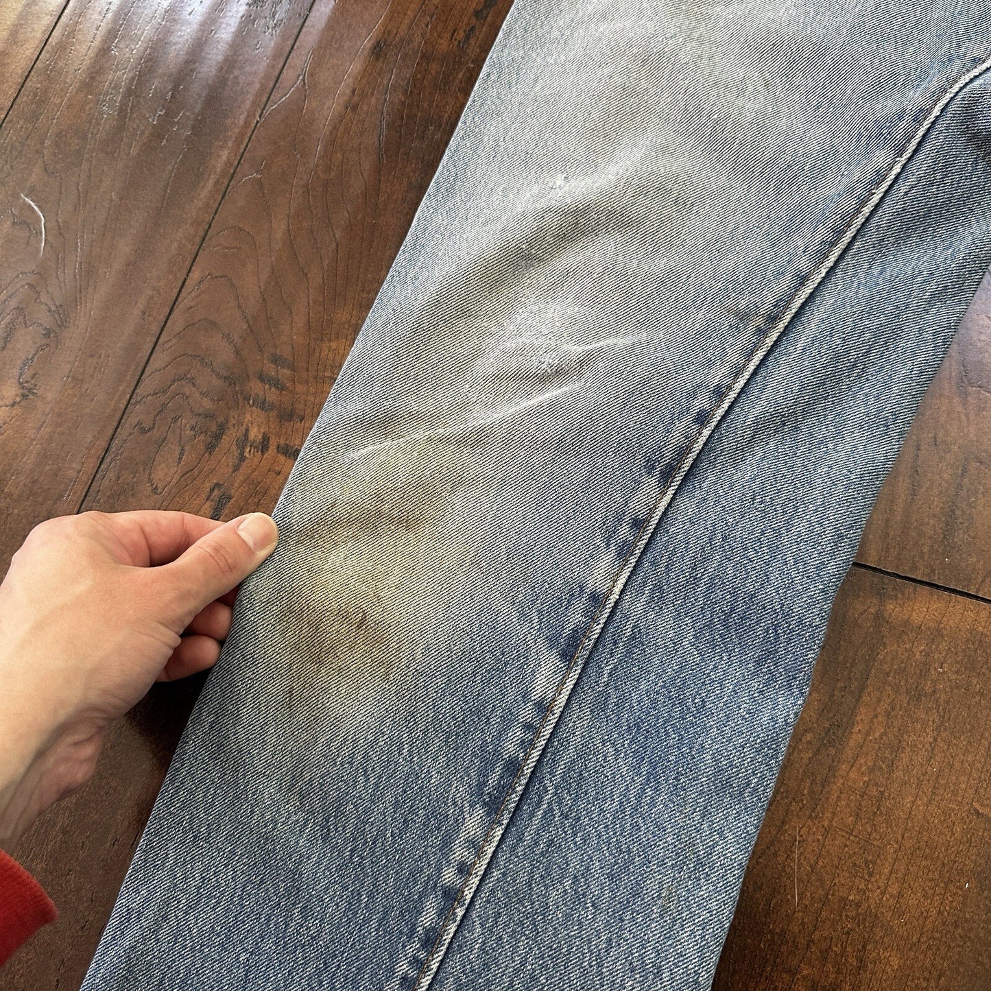 Levis Vintage 80s Redline Selvedge USA 501 XX Jeans Light Wash 33x36 Act 30x34