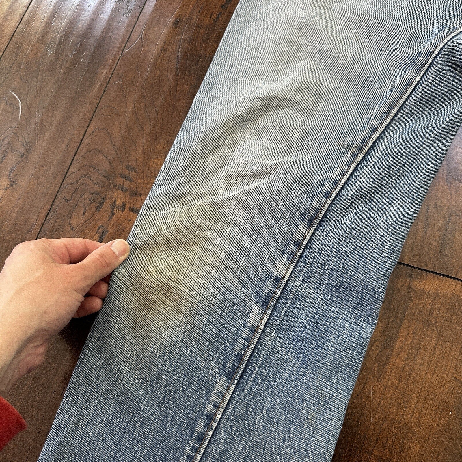 Levis Vintage 80s Redline Selvedge USA 501 XX Jeans Light Wash 33x36 Act 30x34