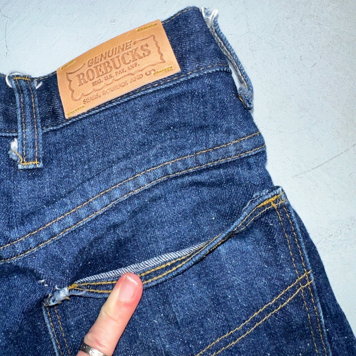 VTG 70s Sears Roebucks Jeans 34x30 Mens USA Rockabilly Dark Rockabilly Scovill