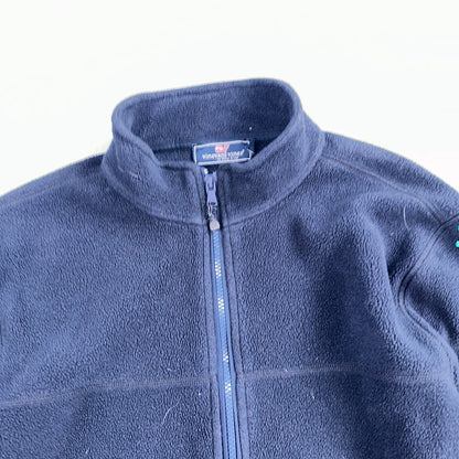 Vineyard Vines Vineyard Navy Quarter Zip Fleece Lined Mountain Sweater - Size M