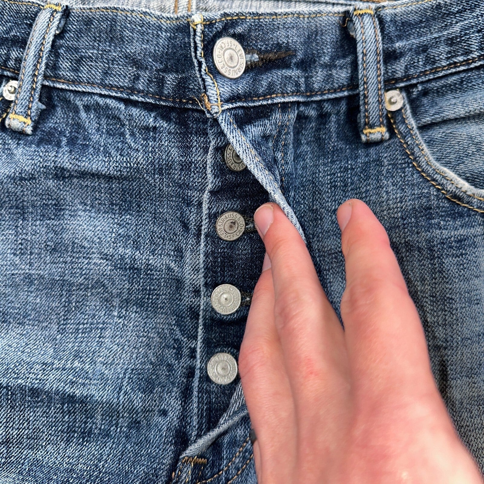 Levis 501 Y2K XX Straight Leg Jeans Blue VTG Med Wash 34x32 Act 33x30