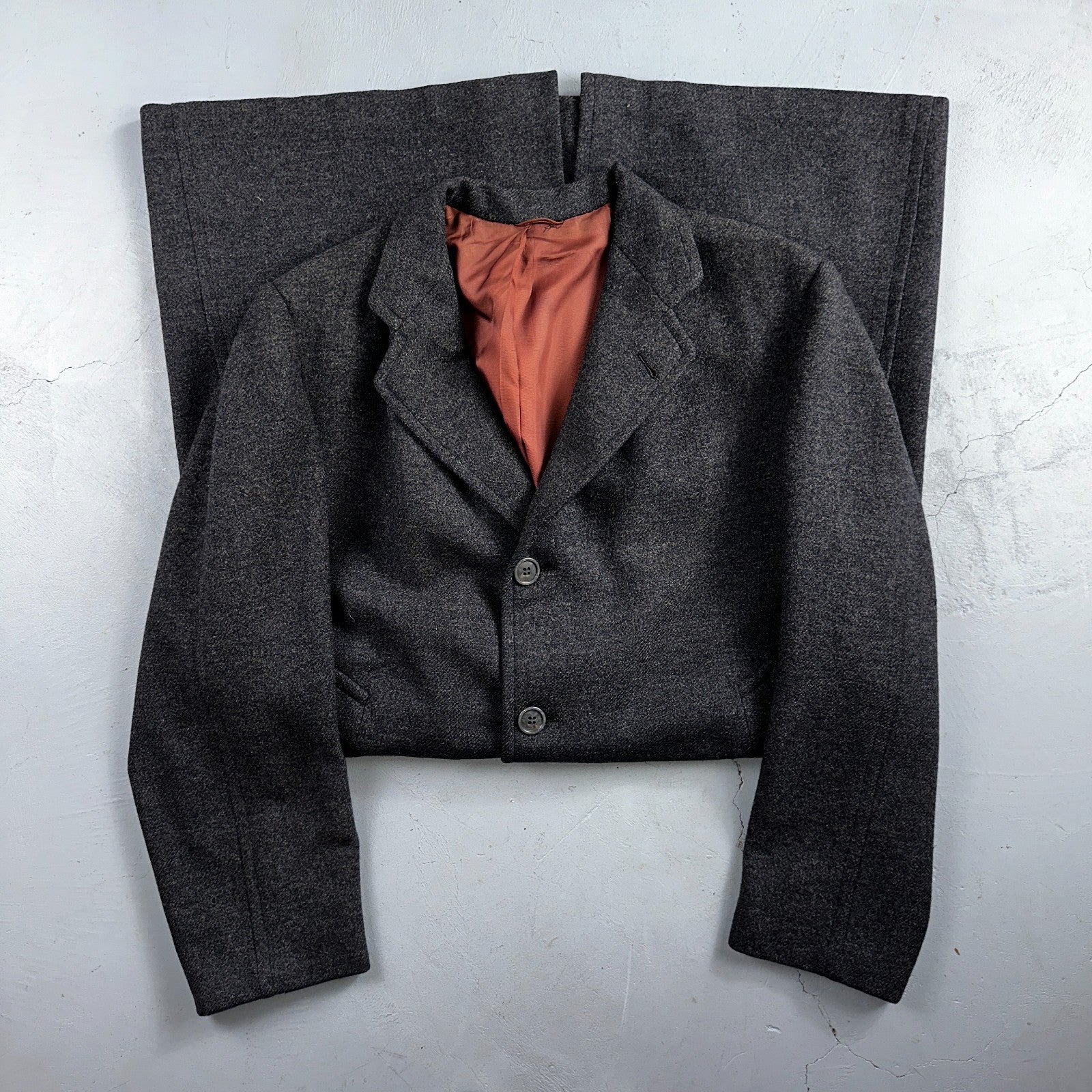 VTG Edward Chapman 1948 Vancouver BC Mens Overcoat Long Coat WWII 1940s Wool