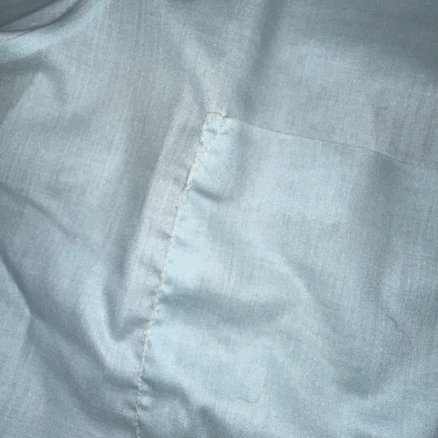 Vtg 50s 60s Penneys Towncraft Loop Collar Shirt Mens L Blue Simple Light Camp