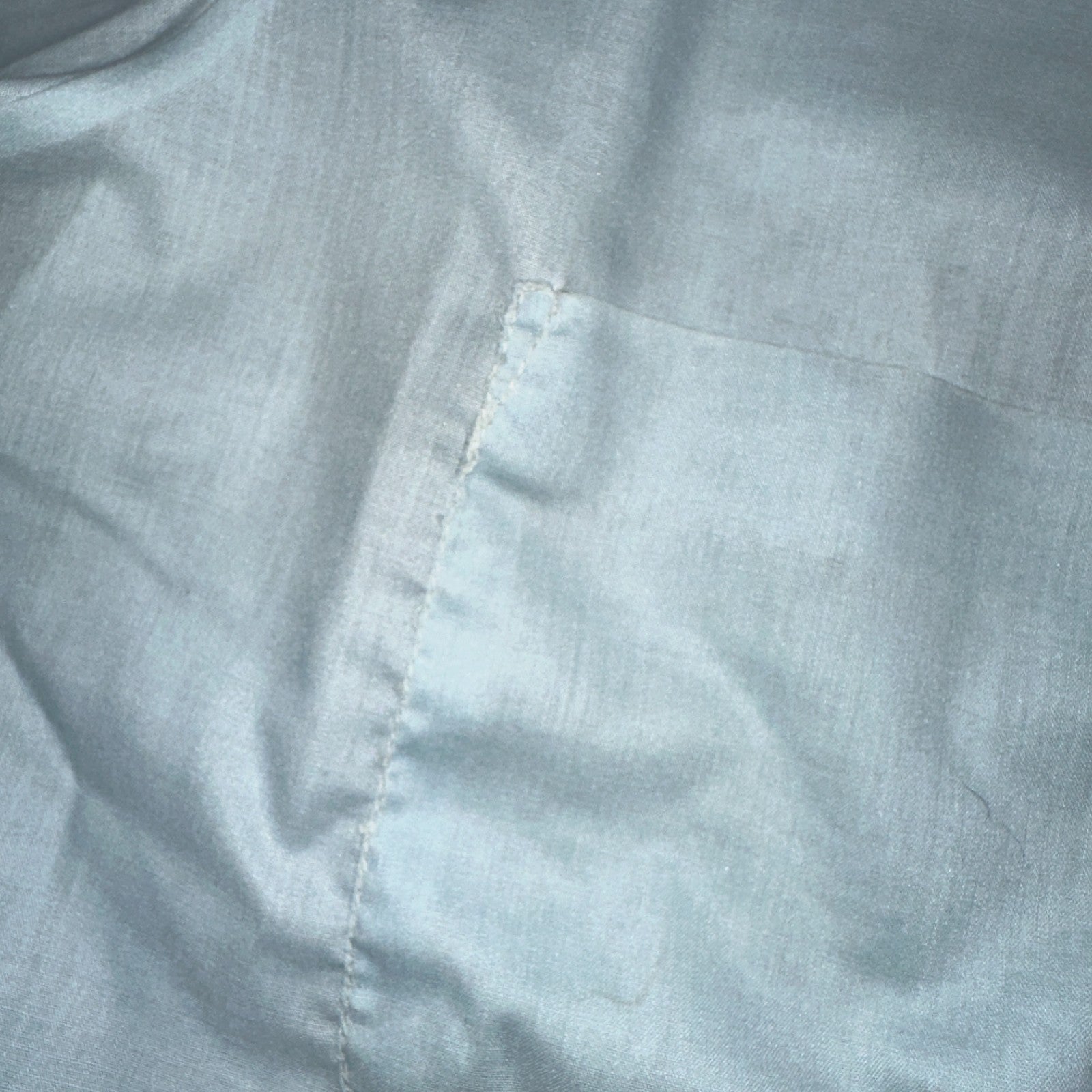 Vtg 50s 60s Penneys Towncraft Loop Collar Shirt Mens L Blue Simple Light Camp