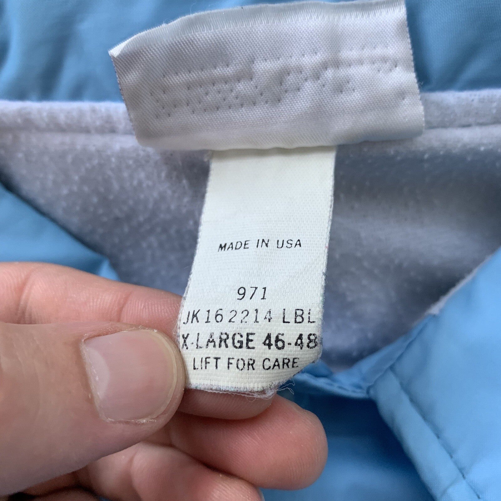 Vintage Oregon 80’s Hartwell Baby Blue Satin Jacket Lined USA Independence 1950