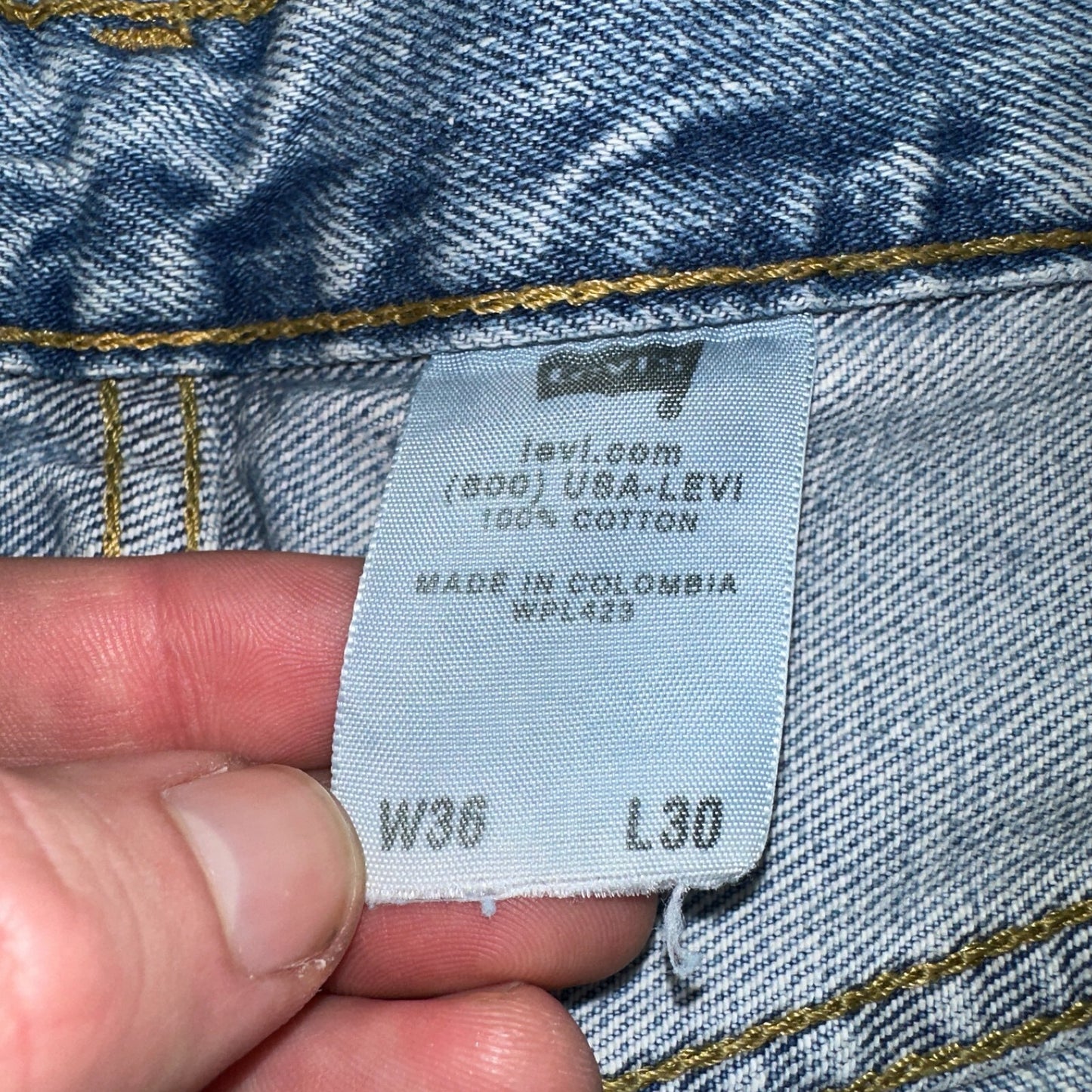 Levis 501 Vintage Y2K XX Straight Leg Jeans 90s Blue Light Wash 36x30 Act 35x29