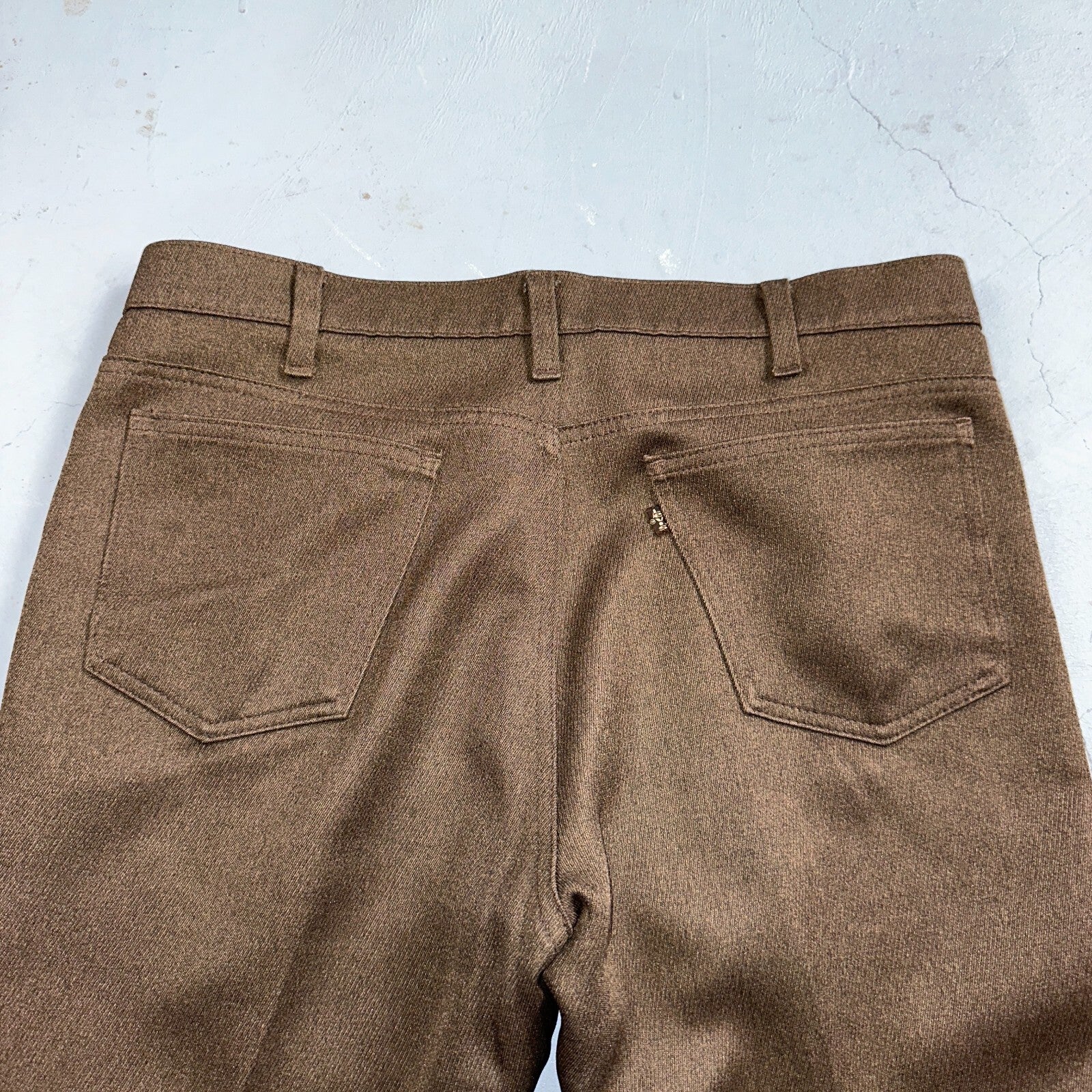 Levis 70s USA 517 36x30 Bootcut Pants Brown Polyester Slacks Vintage 35x30