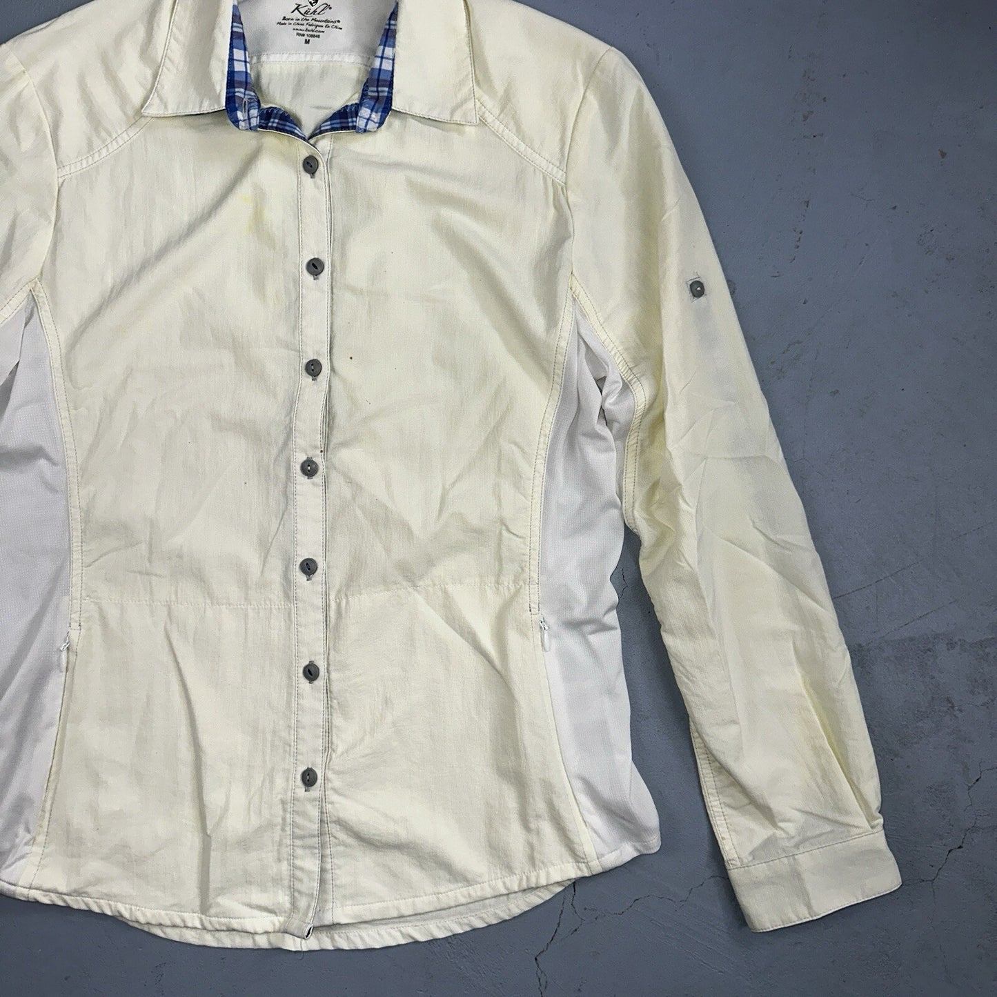 Kuhl Shirt Women's Nylon Button Up Long Sleeves Outdoor Hiking Shirt Size M