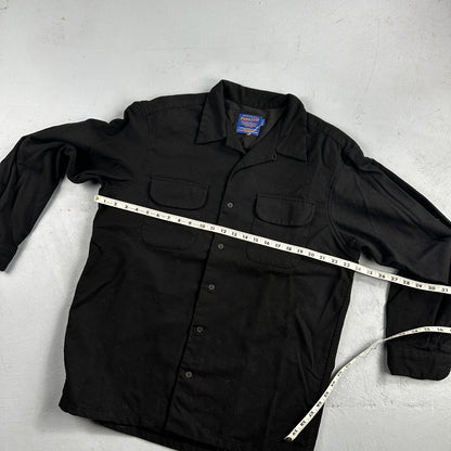 Pendleton Original Board Shirt BLACK 100% Wool Button Down Men’s Size L Long VTG