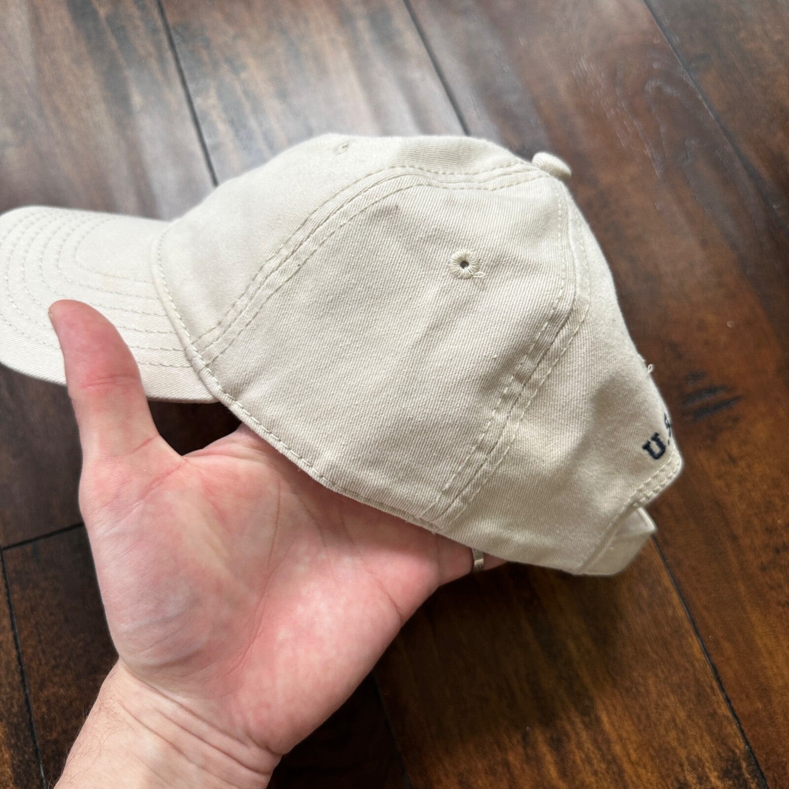 Polo Ralph Lauren Beige VTG Hat Cap Snapback Basic Logo Clean ASSN