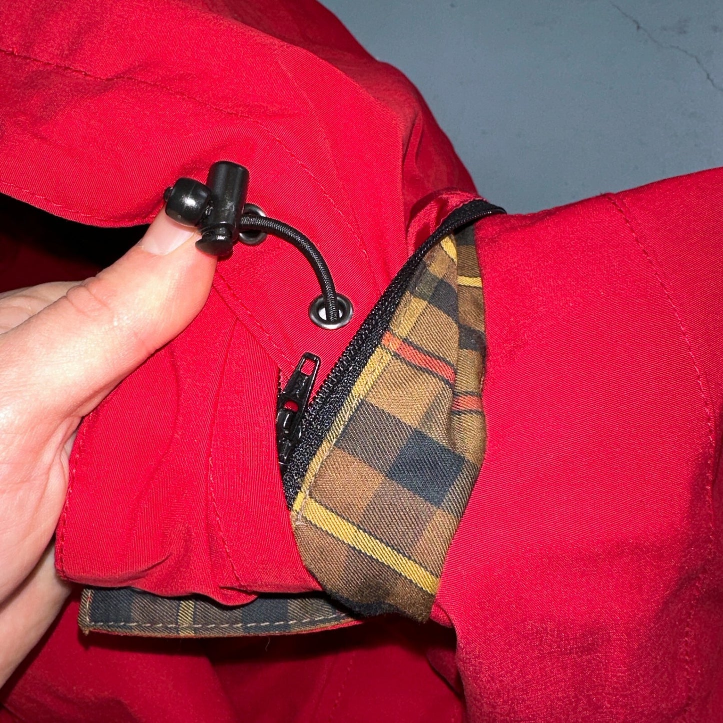 Pendleton Womens Medium Full Zip Hooded Plaid Lined Outdoor Jacket VTG Style Red