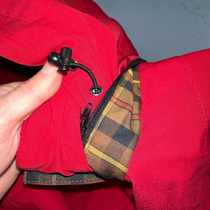 Pendleton Womens Medium Full Zip Hooded Plaid Lined Outdoor Jacket VTG Style Red