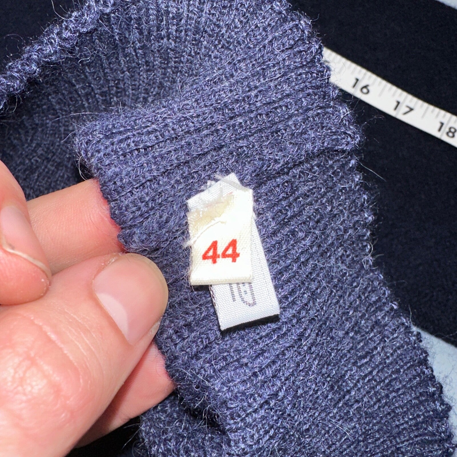 Lemmermayer Blue Sweater 100% Alpaca Cardigan Austria Maus & Hoffman Size 44 VTG