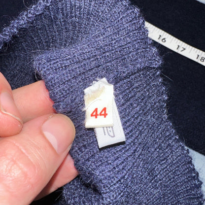 Lemmermayer Blue Sweater 100% Alpaca Cardigan Austria Maus & Hoffman Size 44 VTG