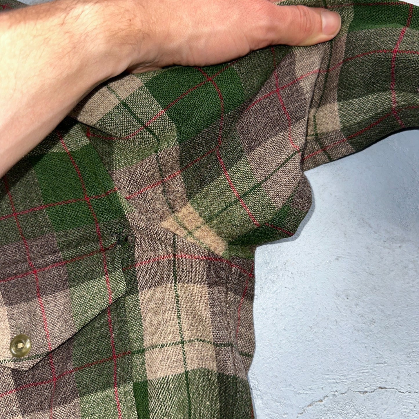 Pendleton VTG BR Baker Shirt Plaid 100% Wool Button Down Size M Plaid 1950s Camp