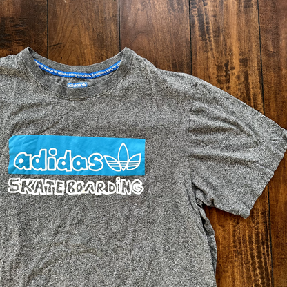 Adidas RARE Skateboarding Vintage Style T Shirt grey Skateboard Sports Trail Rap
