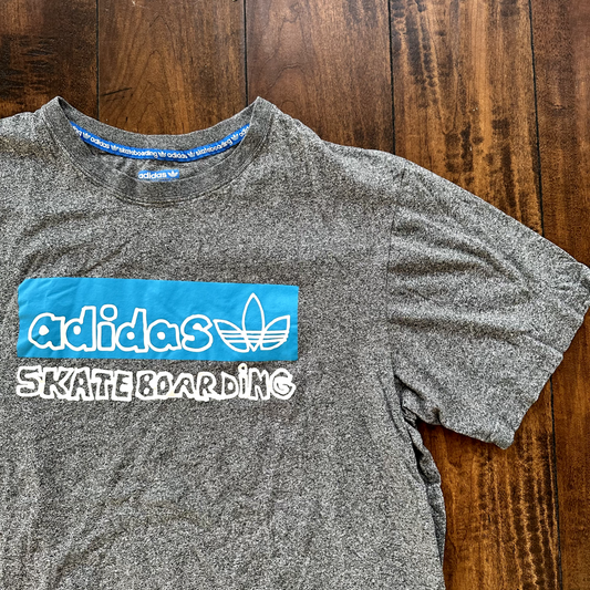 Adidas RARE Skateboarding Vintage Style T Shirt grey Skateboard Sports Trail Rap