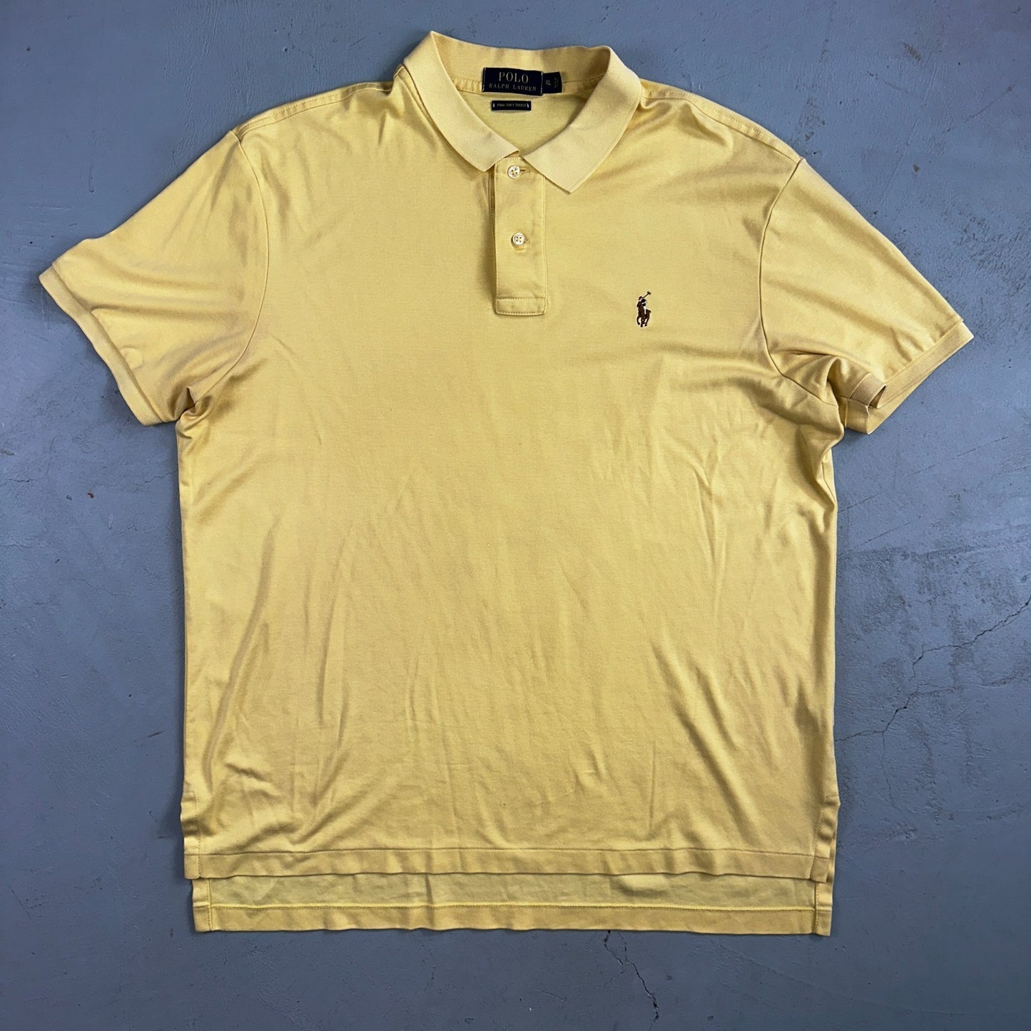 Polo Ralph Lauren Polo Shirt Men Size XL Yellow Short Sleeve Pima Cotton