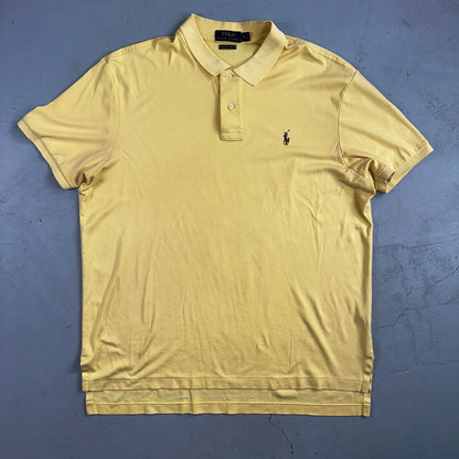 Polo Ralph Lauren Polo Shirt Men Size XL Yellow Short Sleeve Pima Cotton