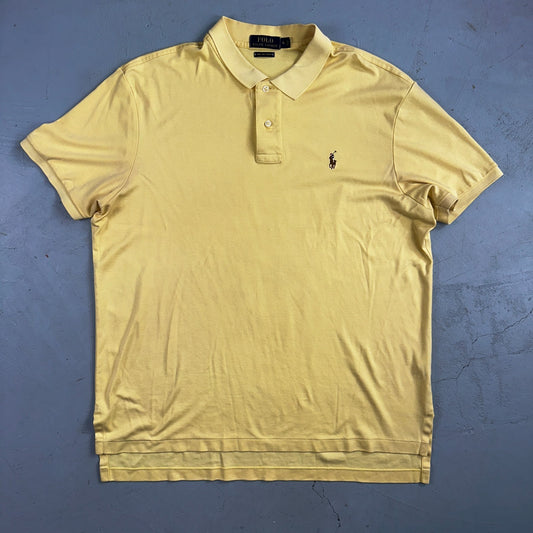 Polo Ralph Lauren Polo Shirt Men Size XL Yellow Short Sleeve Pima Cotton