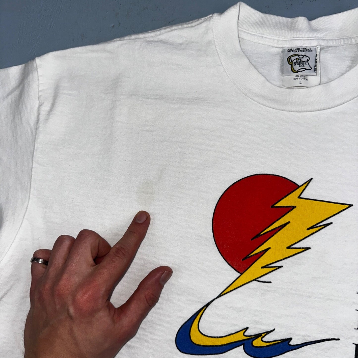 Circuit Breakers VTG T Shirt 90s Single Stitch Sun Electric Graphic Large White